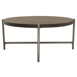 Atwood Grey/Silver Round Coffee Table by Diamond Sofa at Eve Furniture