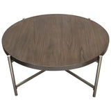Atwood Grey/Silver Round Coffee Table by Diamond Sofa at Eve Furniture