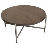 Atwood Grey/Silver Round Coffee Table by Diamond Sofa at Eve Furniture