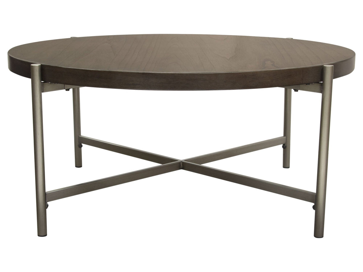Atwood Grey/Silver Round Coffee Table by Diamond Sofa at Eve Furniture