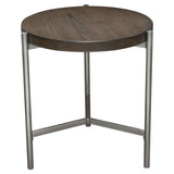 Atwood Grey/Silver Round End Table by Diamond Sofa at Eve Furniture