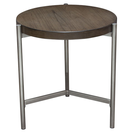 Atwood Grey/Silver Round End Table by Diamond Sofa at Eve Furniture