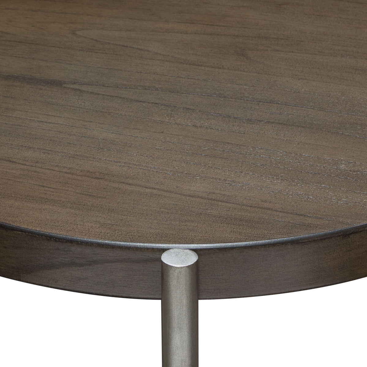 Atwood Grey/Silver Round End Table by Diamond Sofa at Eve Furniture