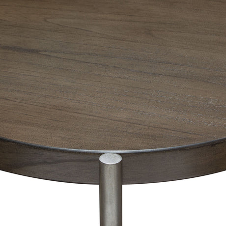 Atwood Grey/Silver Round End Table by Diamond Sofa at Eve Furniture