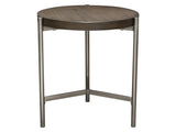 Atwood Grey/Silver Round End Table by Diamond Sofa at Eve Furniture