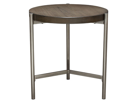 Atwood Grey/Silver Round End Table by Diamond Sofa at Eve Furniture