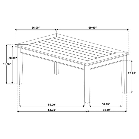 Atwood Warm Brown Rectangular Wood Dining Table by Coaster at Eve Furniture