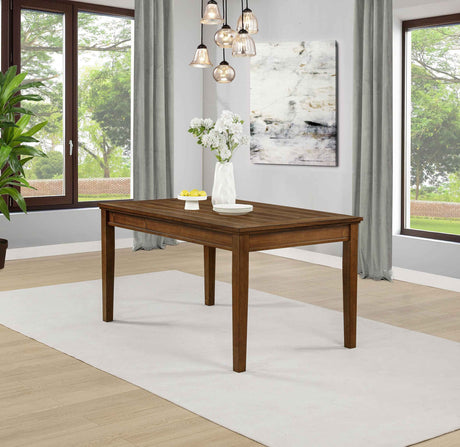 Atwood Warm Brown Rectangular Wood Dining Table by Coaster at Eve Furniture