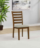 Atwood Wood Dining Side Chair Upholstered Seat Warm Brown by Coaster at Eve Furniture