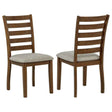 Atwood Wood Dining Side Chair Upholstered Seat Warm Brown by Coaster at Eve Furniture