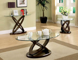 Atwood Dark Walnut Oval Sofa Table by Furniture of America at Eve Furniture