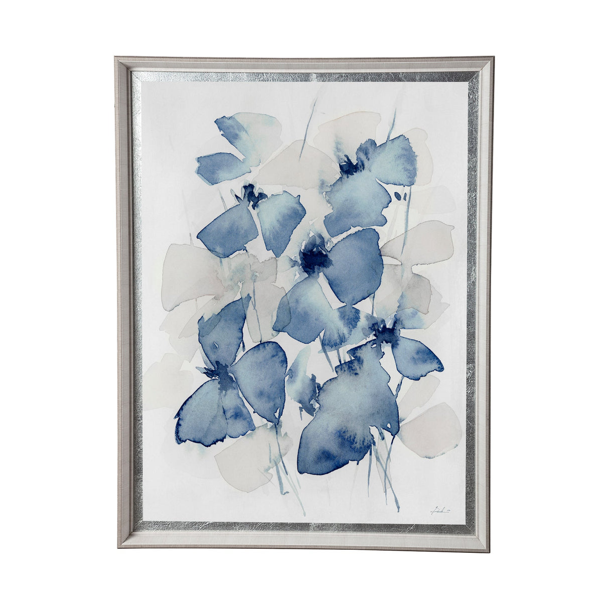 Aubretia I by Melody Ducharme a Hand Embellished Textured Framed Art Print Matted under Glass by Mercana at Eve Furniture