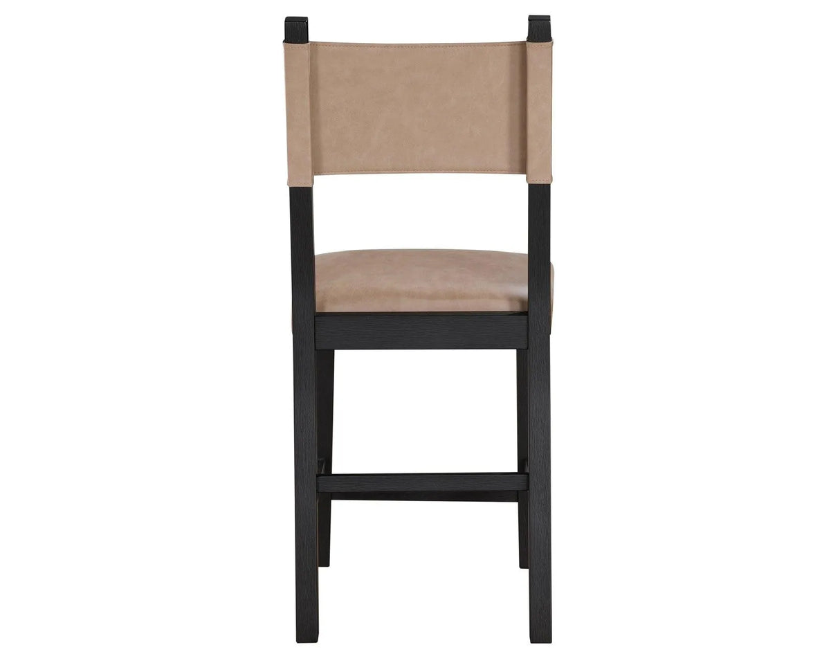Aubrey 24″ Black Counter Chair with Camel Vegan Leather by Steve Silver at Eve Furniture