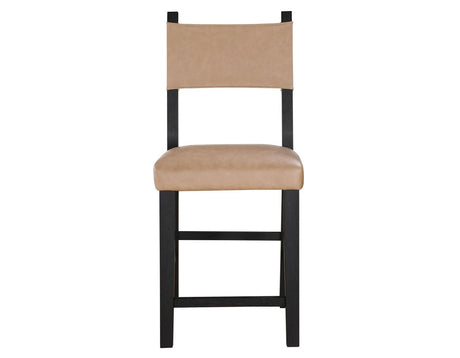 Aubrey 24″ Black Counter Chair with Camel Vegan Leather by Steve Silver at Eve Furniture