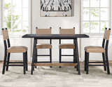 Aubrey 5-Piece 59.5″ Black Finish Counter Dining Set