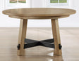 Aubrey 54″ Round Dining Table, Driftwood with Black Stretchers by Steve Silver at Eve Furniture