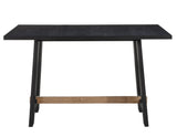 Aubrey 59.5″ Black Counter Table with Driftwood Stretcher