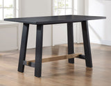 Aubrey 59.5″ Black Counter Table with Driftwood Stretcher