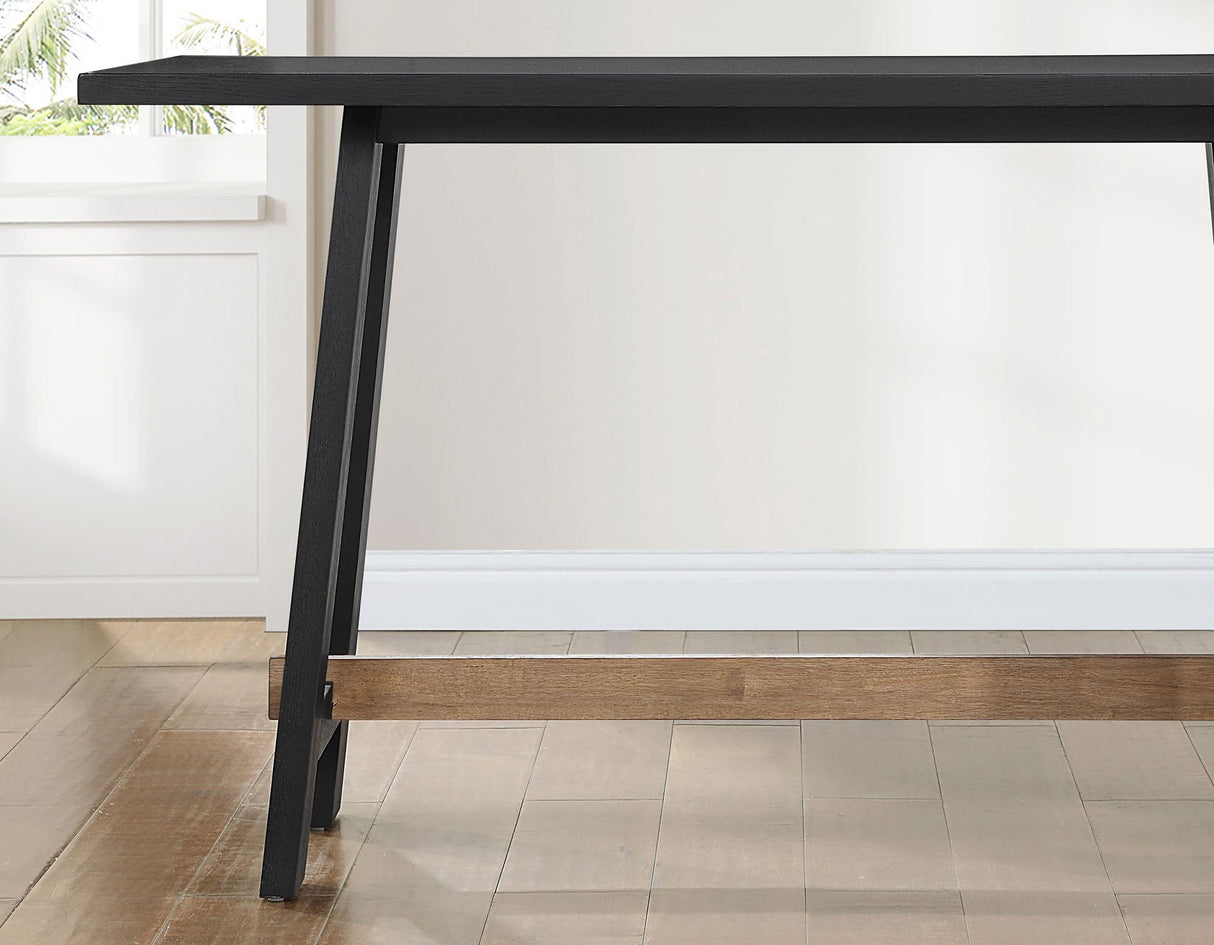 Aubrey 59.5″ Black Counter Table with Driftwood Stretcher