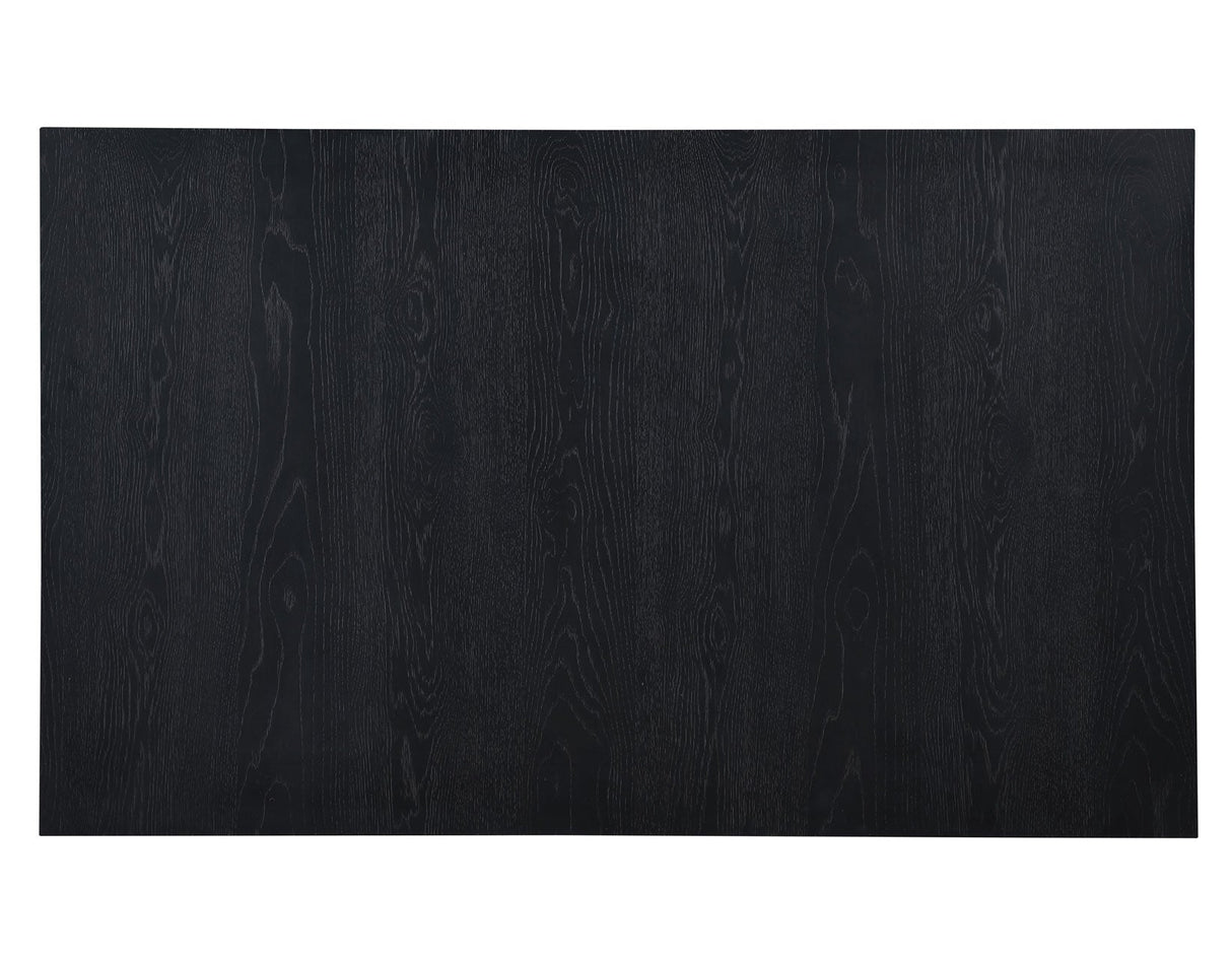 Aubrey 59.5″ Black Counter Table with Driftwood Stretcher