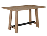 Aubrey 59.5″ Drifwood Counter Table with Black Stretchers