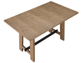 Aubrey 59.5″ Drifwood Counter Table with Black Stretchers