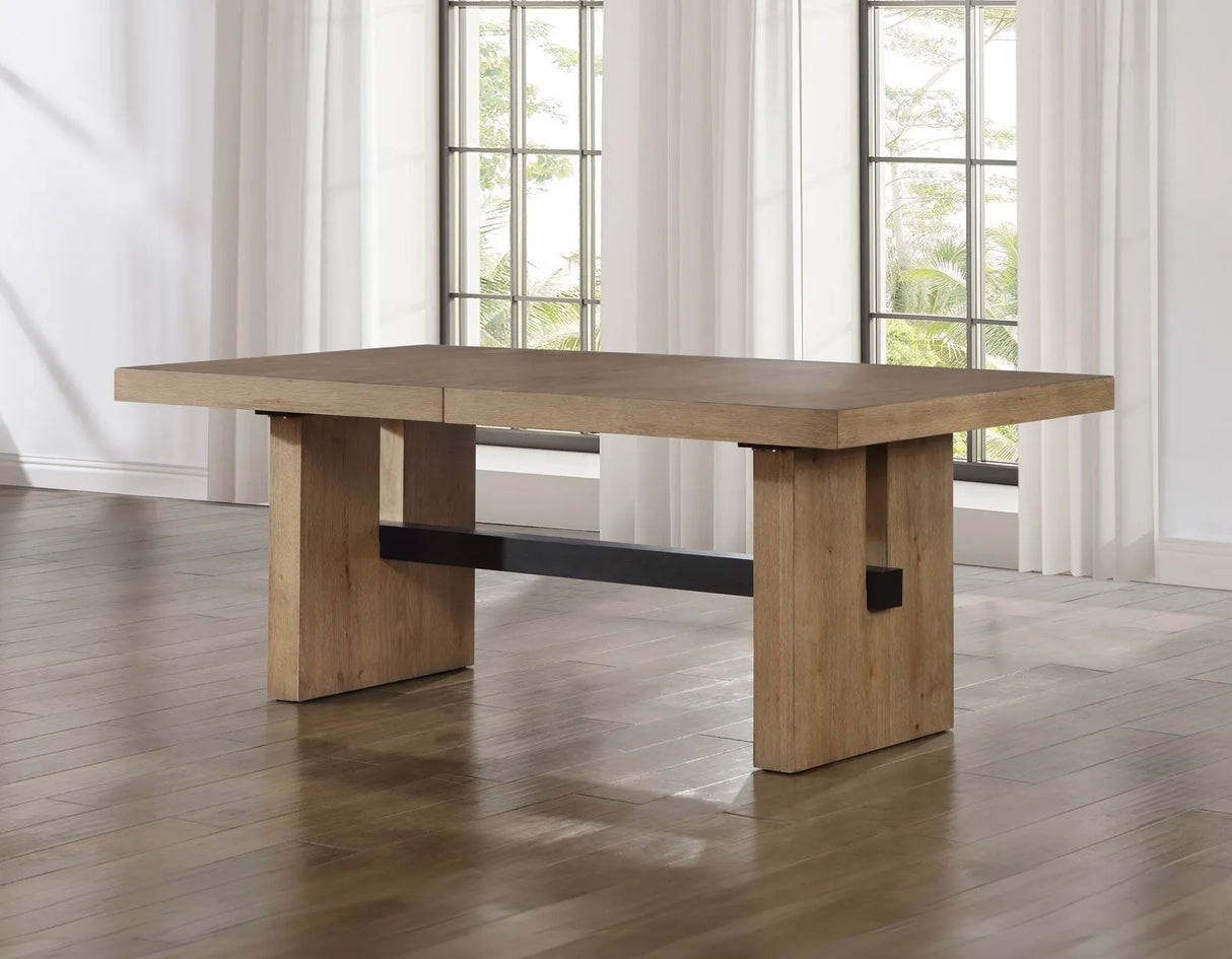 Aubrey 78-96″ Table w/18-inch Leaf, Waxed Driftwood by Steve Silver at Eve Furniture