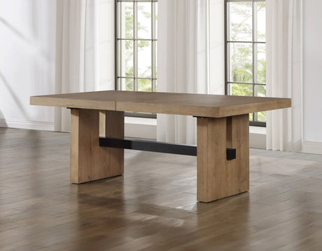 Aubrey 78-96″ Table w/18-inch Leaf, Waxed Driftwood by Steve Silver at Eve Furniture
