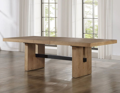 Aubrey 78-96″ Table w/18-inch Leaf, Waxed Driftwood by Steve Silver at Eve Furniture
