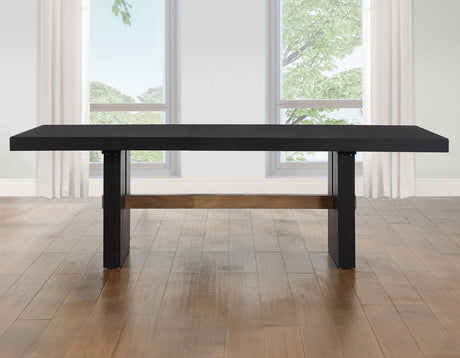 Aubrey Black 7-Piece 78-96″ Dining Set by Steve Silver at Eve Furniture