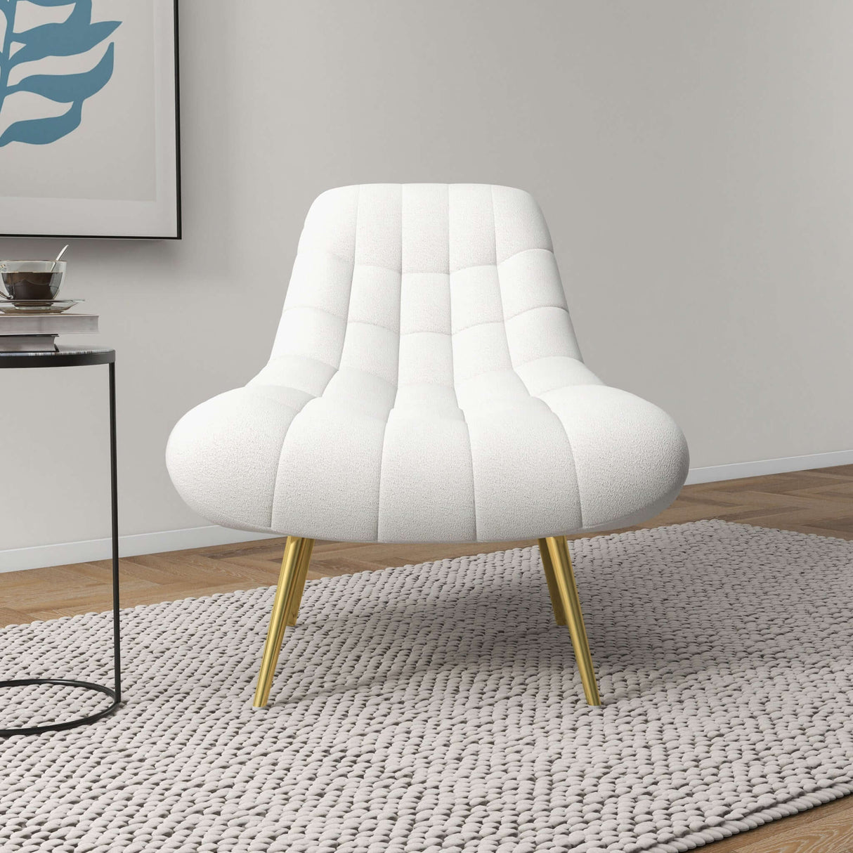 Aubrey French Boucle Lounge Chair Cream