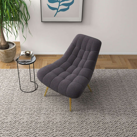 Aubrey French Boucle Lounge Chair Grey