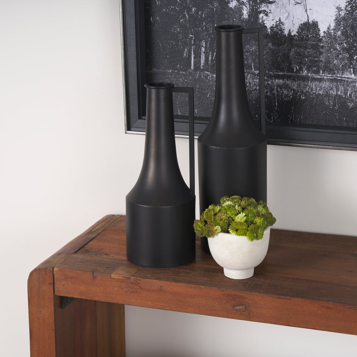 Aubrey Medium 18.0H Black Iron Flower Jug Vase by Mercana at Eve Furniture