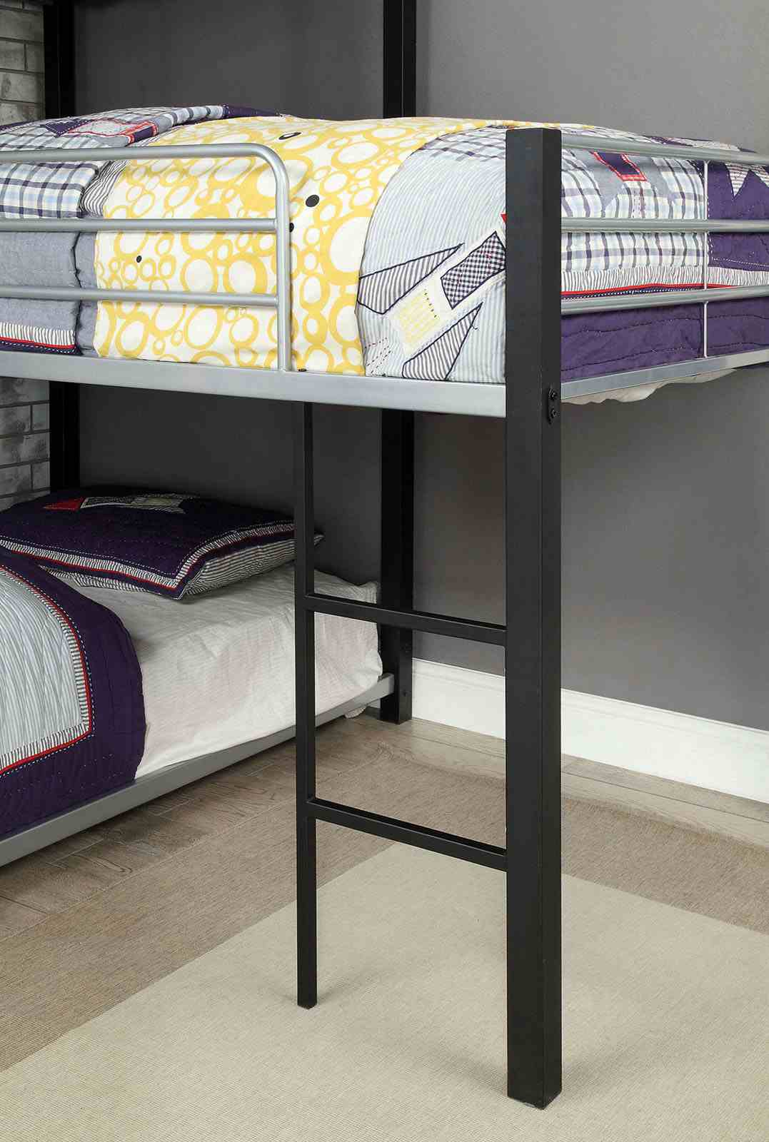 Aubrey Sand Black Twin Triple Decker Bed by Furniture of America at Eve Furniture