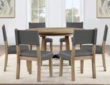 Aubrey Side Chair, Gray Vegan Leather with Driftwood wood finish by Steve Silver at Eve Furniture
