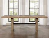 Aubrey Waxed Driftwood 7-Piece 78-96″ Dining Set by Steve Silver at Eve Furniture