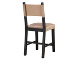 Aubrey 24″ Black Counter Chair with Camel Vegan Leather by Steve Silver at Eve Furniture