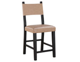 Aubrey 24″ Black Counter Chair with Camel Vegan Leather by Steve Silver at Eve Furniture