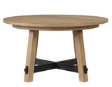 Aubrey 54″ Round Dining Table, Driftwood with Black Stretchers by Steve Silver at Eve Furniture