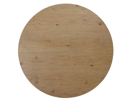 Aubrey 54″ Round Dining Table, Driftwood with Black Stretchers by Steve Silver at Eve Furniture
