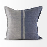 Aubrielle 20L x 20W Gray and Blue Fabric Color Blocked Decorative Pillow Cover by Mercana at Eve Furniture