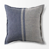 Aubrielle 20L x 20W Gray and Blue Fabric Color Blocked Decorative Pillow Cover by Mercana at Eve Furniture