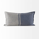 Aubrielle Gray and Blue Fabric Color Blocked Decorative Pillow Cover by Mercana at Eve Furniture