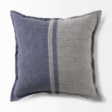 Aubrielle Gray and Blue FabricPillow Cover w/Non-Allergen Filler, Set of 2 by Mercana at Eve Furniture