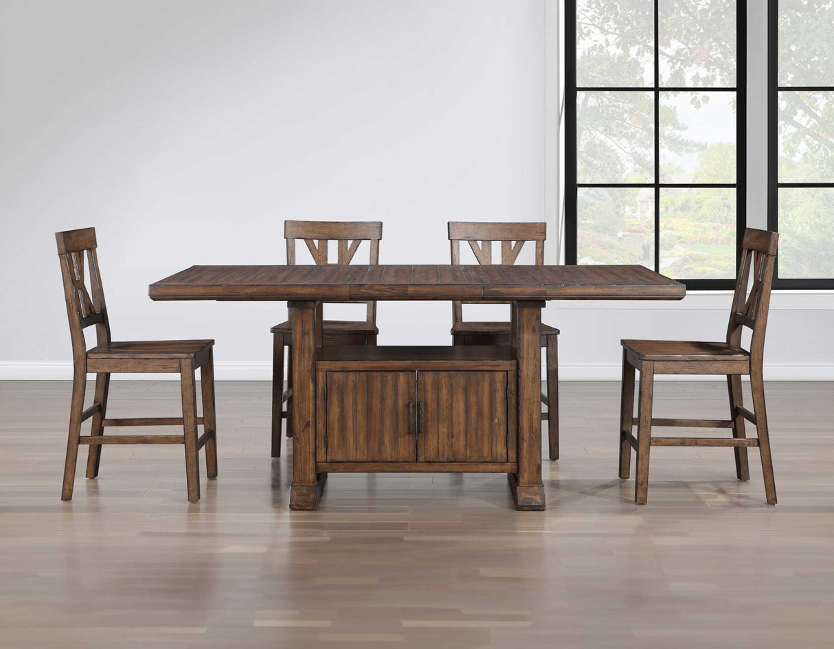 Auburn 5-Piece Storage Counter Table Dining Set(Table & 4 Side Chairs)