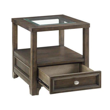 Auburn Transitional Charcoal Brown Wood End Table by Homelegance at Eve Furniture