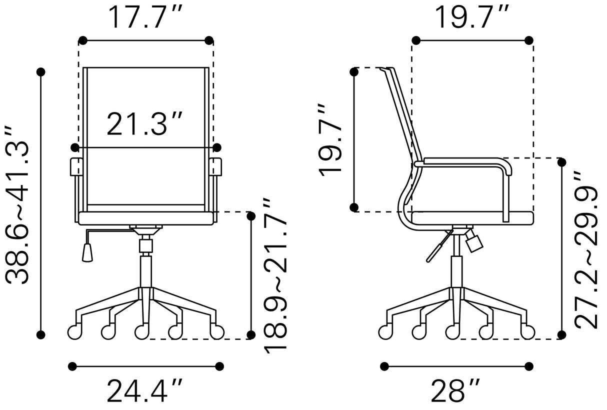 Auction Espresso Office Chair by Zuomod at Eve Furniture