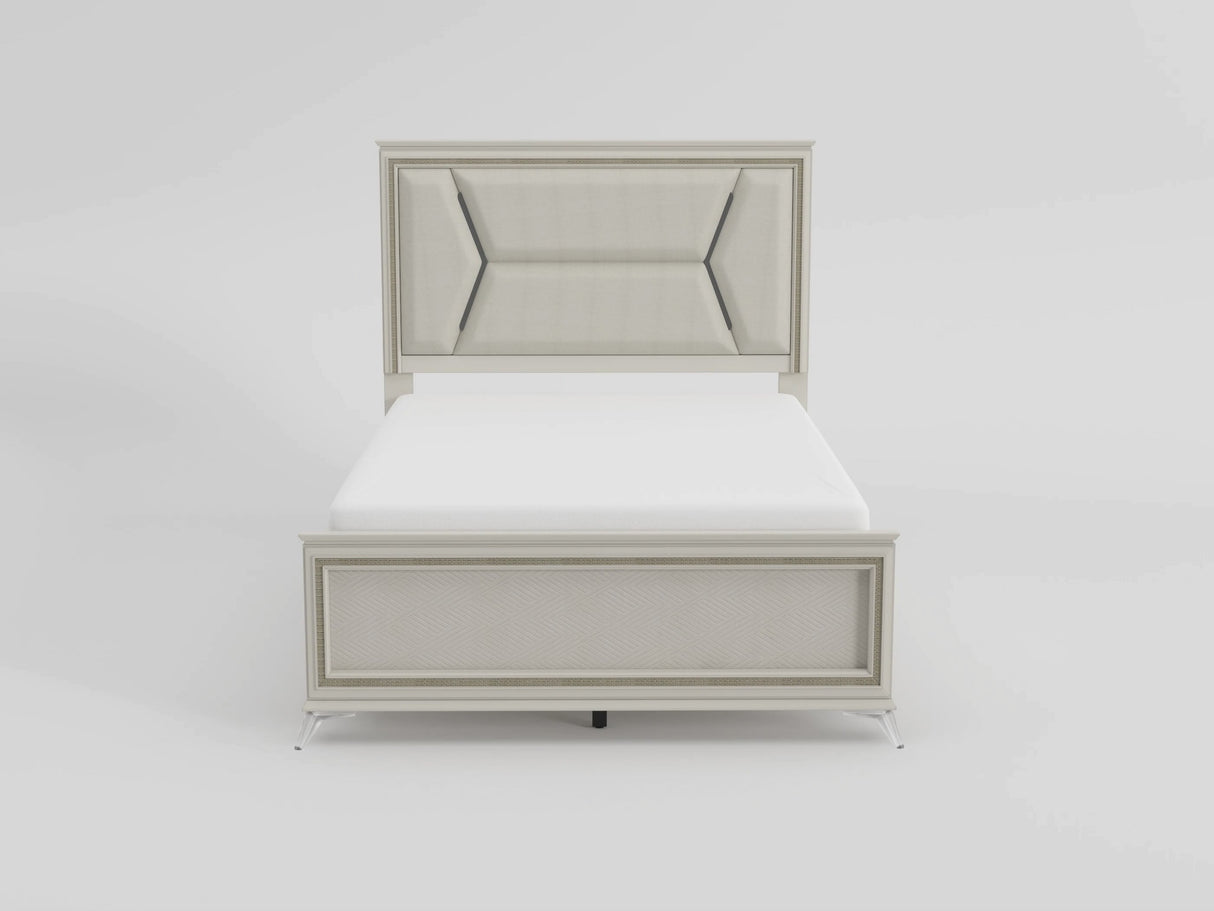 Audra White California King Panel Bed by Homelegance at Eve Furniture