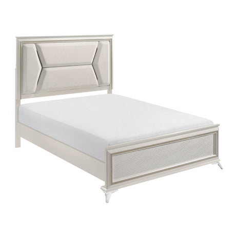 Audra White California King Panel Bed by Homelegance at Eve Furniture