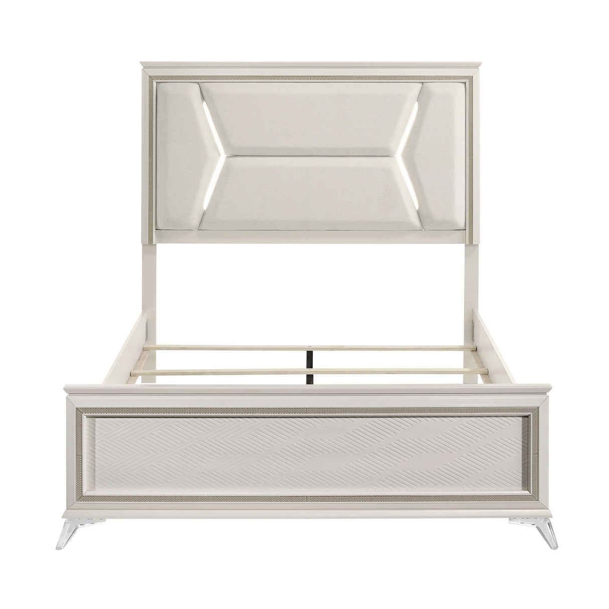 Audra White California King Panel Bed by Homelegance at Eve Furniture